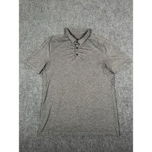 Lululemon Evolution Polo Shirt Men Medium Gray Short Sleeve Performance Golf